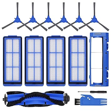 RONGJU Parts for Eufy RoboVac 11S Max, Accessories Kit for RoboVac 15C Max 30C Max Robotic Vacuum Cleaner, Includes 4 Filters, 6 Side Brushes, 1 Roller Brush, 1 Rolling Brush Guard
