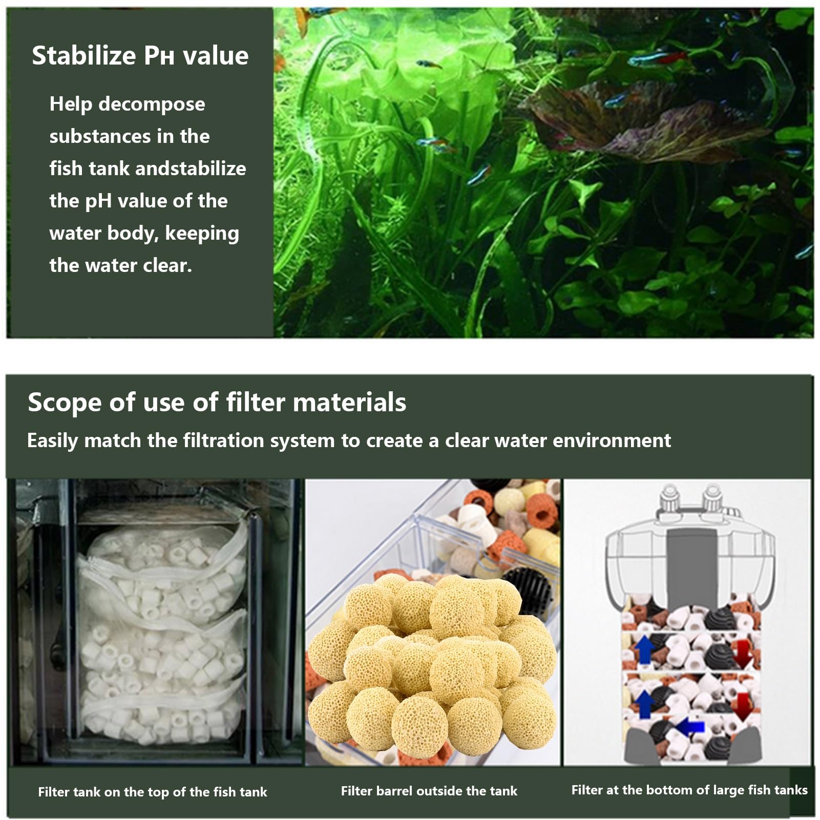 Bolas de 4,2 kg para filtros de Acuario, Medios filtrantes para estanques y peceras, Anillos de cerámica para peceras y estanques.