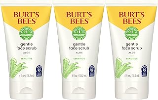 Burt's Bees Gentle Face Scrub with Aloe for Sensitive Skin, 98.9% Natural Origin, 4 Fluid Ounces, Pack of 3