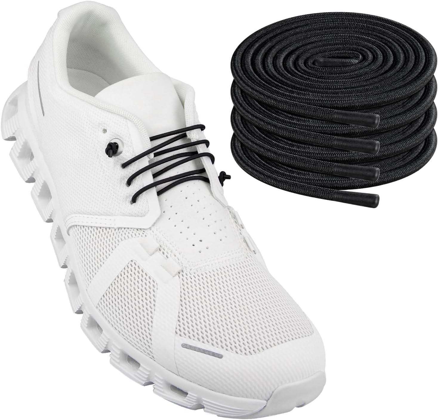 Endoto 2 Pairs Elastic Shoelaces for ON Cloud 5 & 6 No Tie Replacements Shoes Laces Stretchy Bungee Running Training