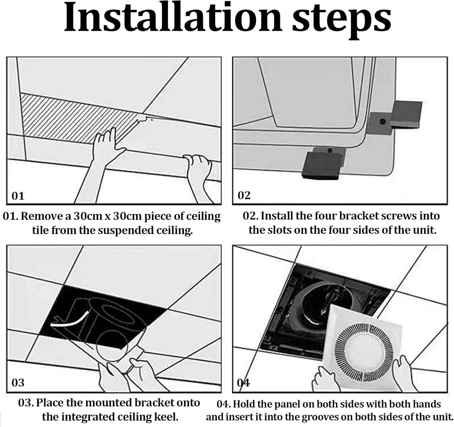 Bathroom Exhaust Fan with LED Light, Quiet Ventilation Bath Fan Combo for Ceiling,Vent Fans 374 CFM Adjustable Light 3000K/4000K/6500K for Laundry Shower Restroom Farmhouse