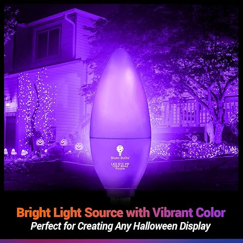 Miniatura 3 de BlueX - Paquete de 6 bombillas LED moradas de 4 W (equivalente a 40 vatios) - Base E12 púrpura bombilla LED morada, decoración de fiestas, porche,