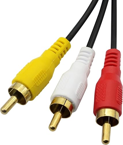 Miniatura 4 de GINTOOYUN 3 RCA hembra a 6 RCA macho Audio Video Splitter Cable compuesto de extensión AV adaptador para TV, DVD, decodificador, etc. -1 pie.
