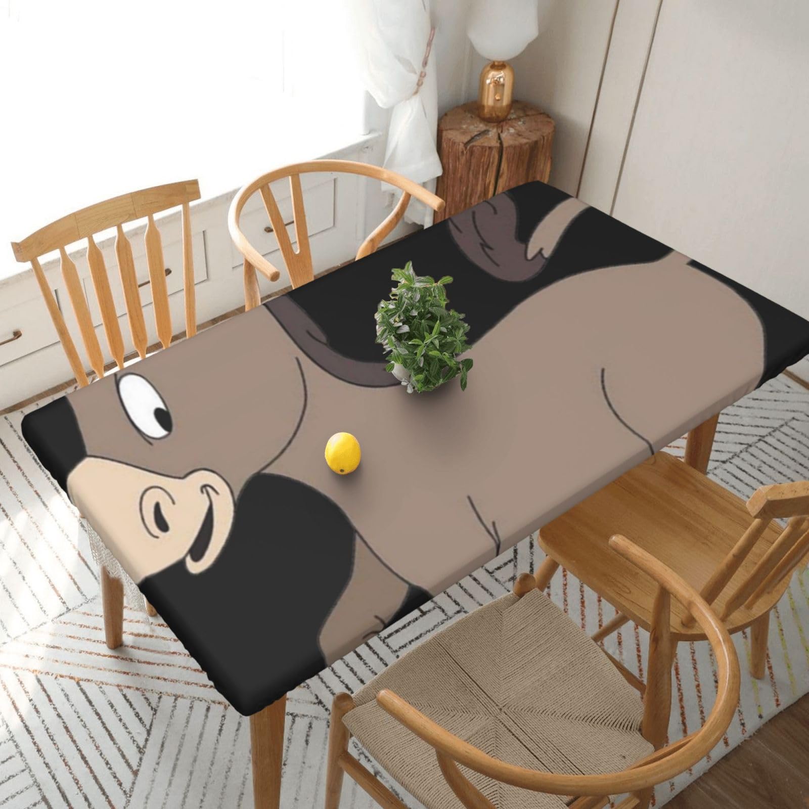 BNVSADC cartoon donkey Printed 5FT Tablecloth Polyester Kitchen Water Resistant Table Cloth Dining Table Decoration Table Covers, 152x76 CM