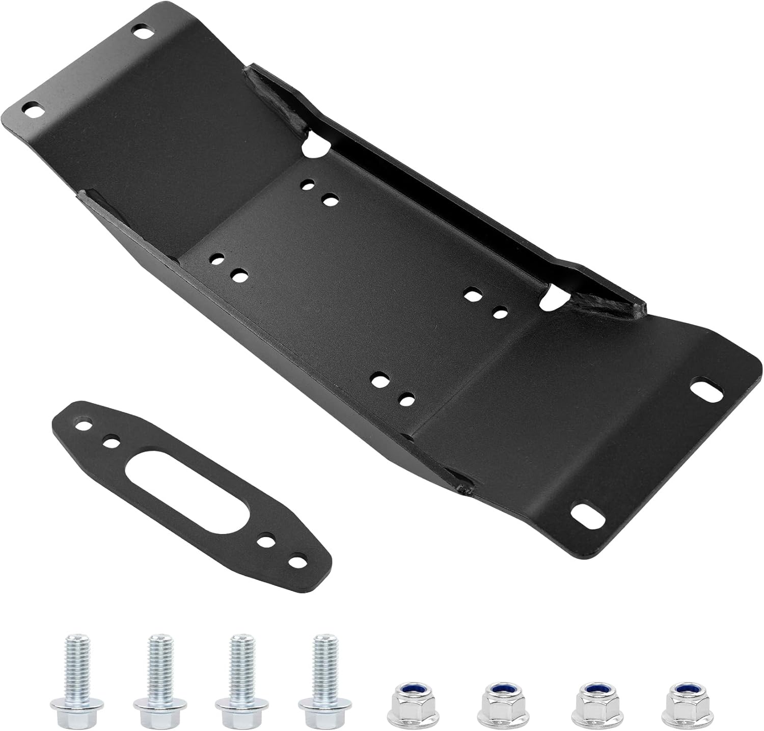 Winch Mount Plate Bracket Kit Compatible with 2022-2025 Polaris Ranger Midsize SP 570/ 570 Crew, Heavy Duty Steel Plate, Black Powder-Coated