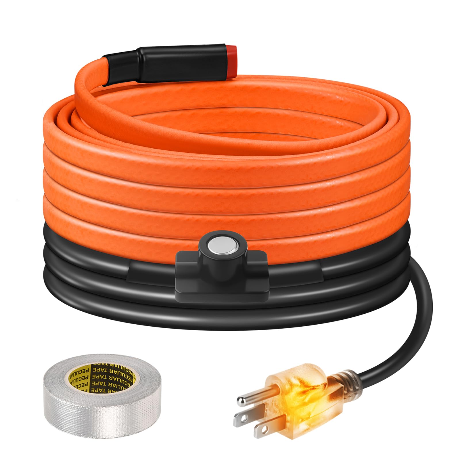 BDDFOTO 9ft Self-Regulating Heat Tape for RV Water Pipes (8W/ft, 110V, with Thermostat)