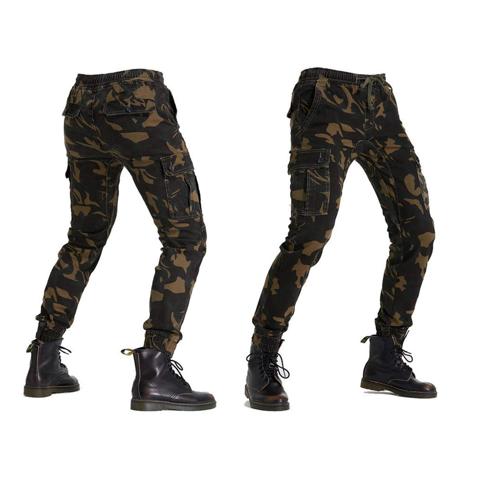 Jeans de moto pour homme résistant aux chutes - Protection amovible pour genoux et hanches - Unisexe
