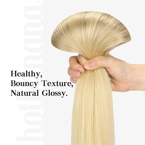 Miniatura 7 de HOTBANANA - Extensiones de cabello humano con pinzas, color rubio ceniza a rubio dorado y rubio platino, 4.23 onzas, extensiones de cabello humano