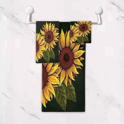 Vista 47 de ALAZA Juego de toallas de baño, toallas de fuego de agua de béisbol, 3 piezas, 1 toalla de baño, 1 toalla de baño, 1 toalla de mano, juego de 3