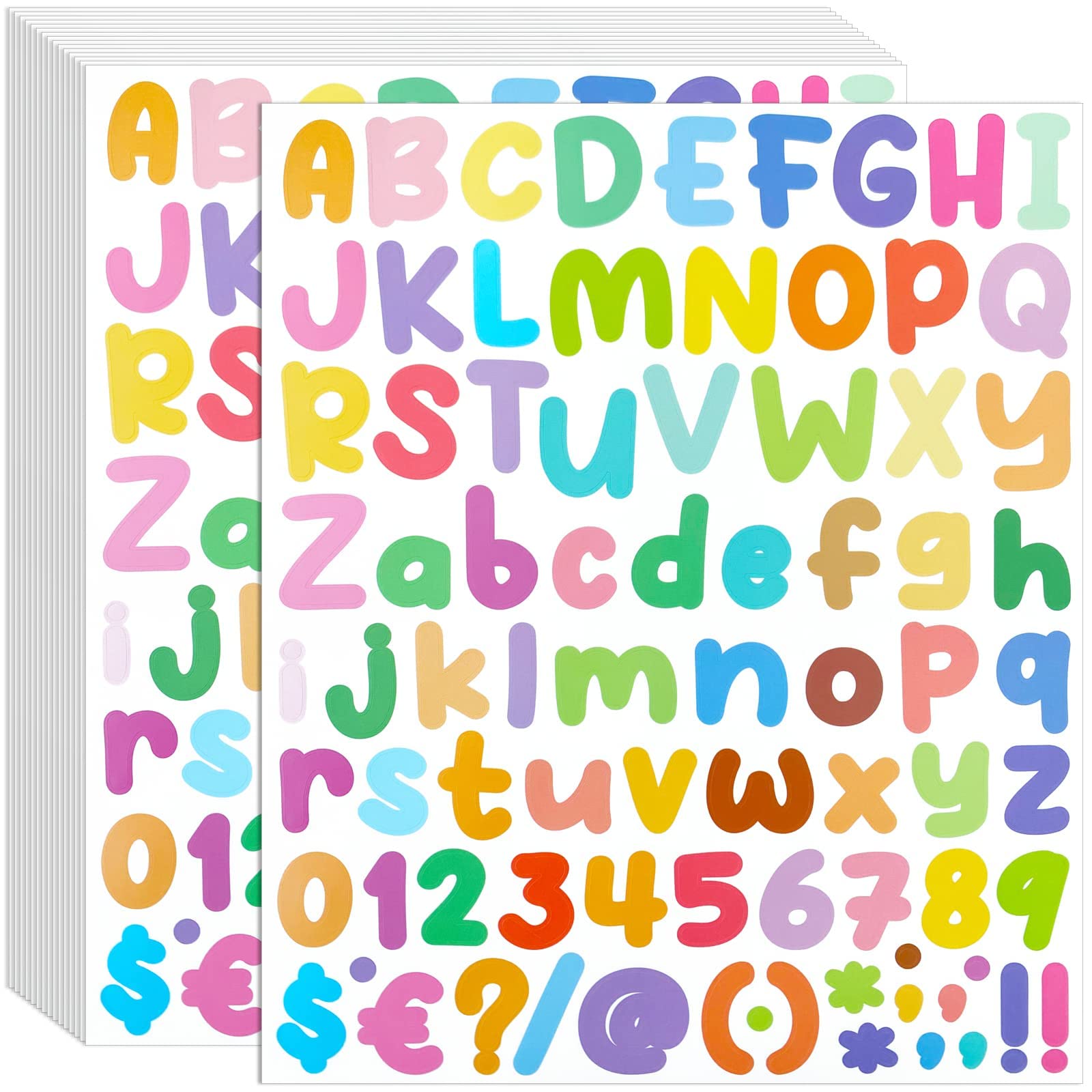 MAKINGTEC 16 Sheets Letter Stickers,1296 Pieces Self Adhesive Vinyl Waterproof Mailbox Numbers Stickers Alphabet Number Stickers for Mailbox Window Door Address Number(1Inch)