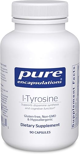 Pure Encapsulations L-tirosina - Suplemento de aminoácidos - para apoyo cerebral, dopamina y función tiroidea* - Vegano y sin OMG - 90 cápsulas