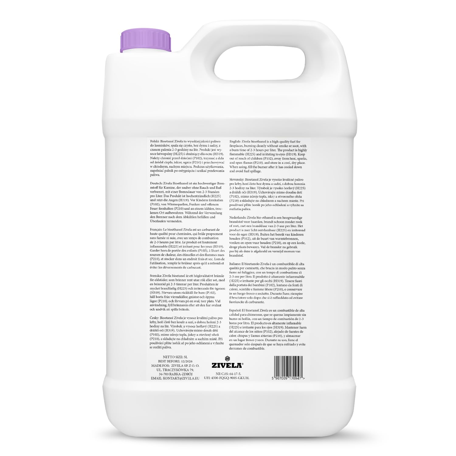 Bioetanol 96,6% 20L | Bio Alcohol Lavanda Aroma 96,6% 20L | Bioetanol para Chimenea, Chimenea de mesa, Bioetanol Chimenea | Bioetanol Lavanda Aroma | Combustión limpia, sin humo, llama viva y estable