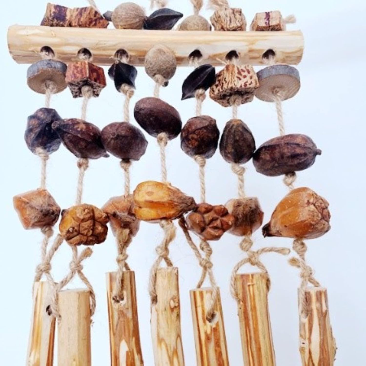 Bird Chewing Toys-Natural Wood Hanging Bird Cage Toys Set-Bird Swing Toys for Parrots, Parakeets, Cockatiels, Lovebird, Budgie, Conures (Nuts Falls)