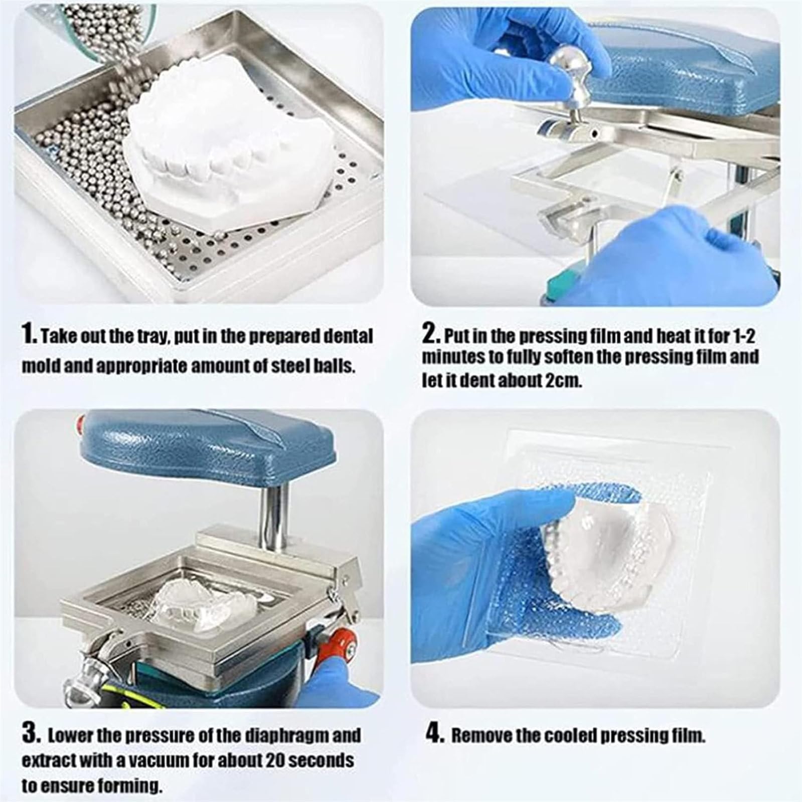 Vakuumformer-Form- und Formmaschinen-Laborausrüstung, 1000-W-Dental-Vakuumformer-Maschinen-Thermoform-Laborausrüstung, für Zahnkliniken und klinische Studien