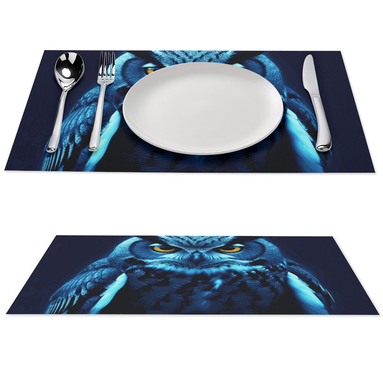 Sets de table antidérapants PVC résistants à la chaleur cuisine lot de 6 chouette