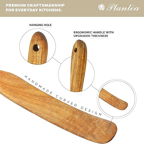 Miniatura 5 de Como se ve en la televisión, herramientas de cocina Spurtles de madera, cucharas de madera hechas a mano Plantéa para cocinar, resistente al calor,