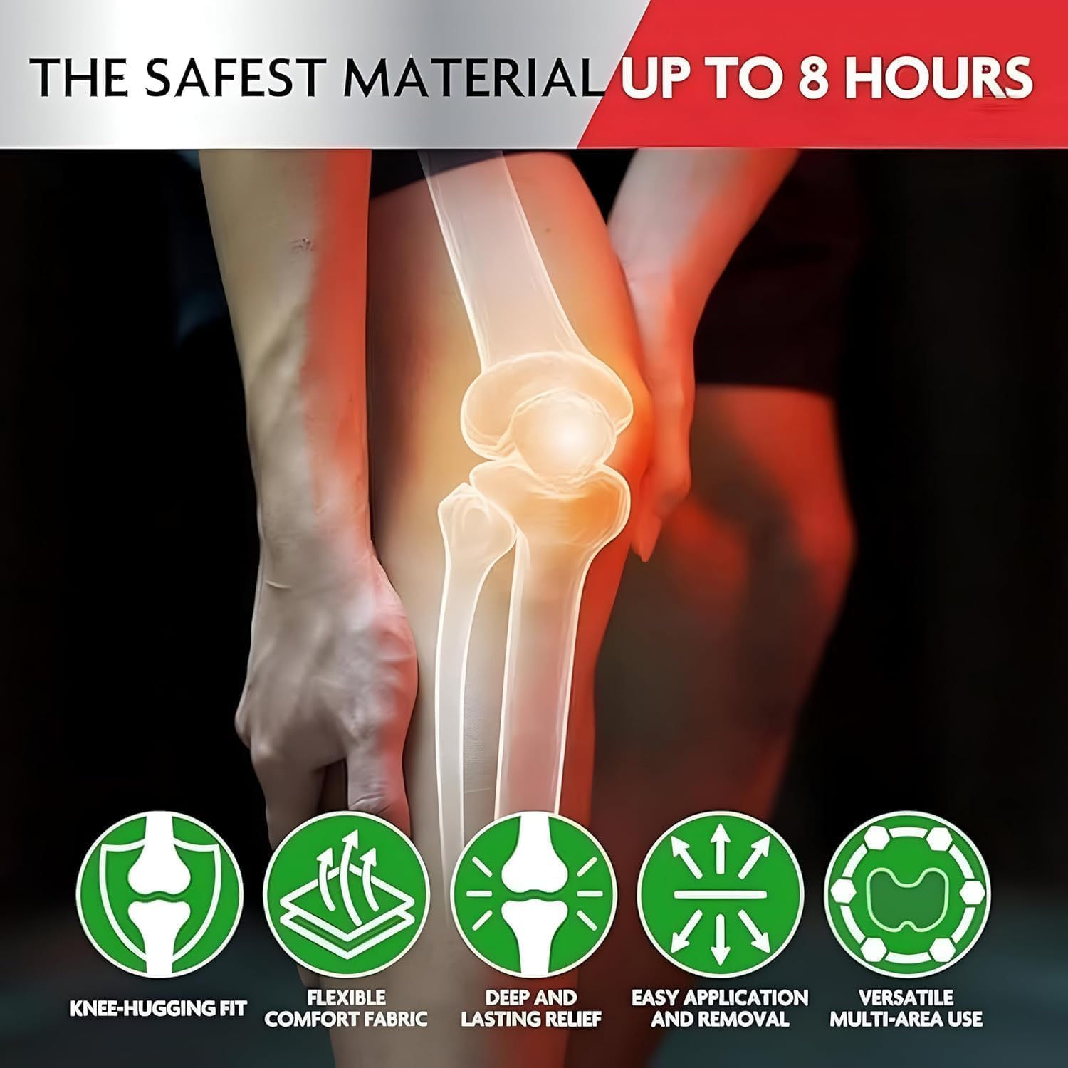 C2SK Knee Pain Relief Patches | Heat Patches for Joint & Muscle Pain | Natural Stickers for Arthritis, Swelling, Stiff Knees | Pain Relief 4