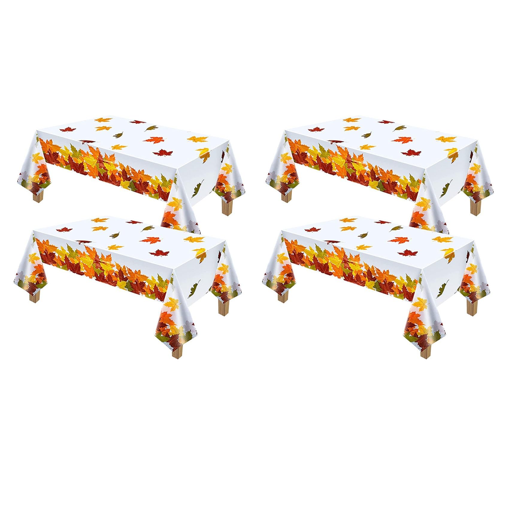 Hndhbfgrt 8X Thanksgiving Autumn Leaf Tablecloth Autumn Maple Leaf Tablecloth Waterproof Rectangular Plastic Tablecloth