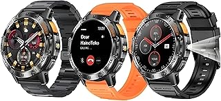 ساعة موديل -6الذكية – تصميم أنيق، بــسوار سيليكون وجلد،لون أسود، شاشة عرض متعددة الوظائف