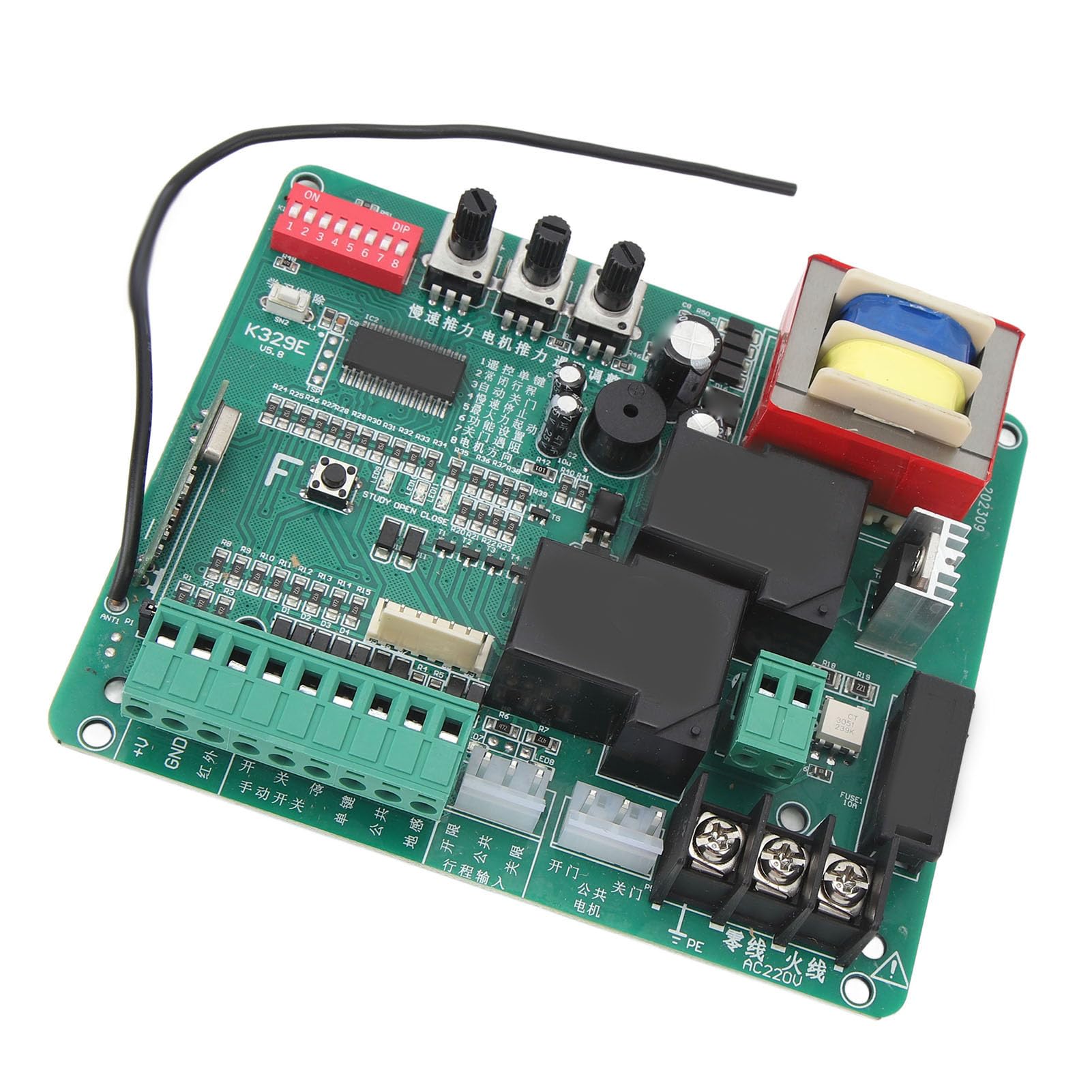 Placa de Circuito de Puerta Corrediza Motorizada con Función de Velocidad Lenta, Indicadores LED, Placa de Control de Operación Manual para Motor (220V)