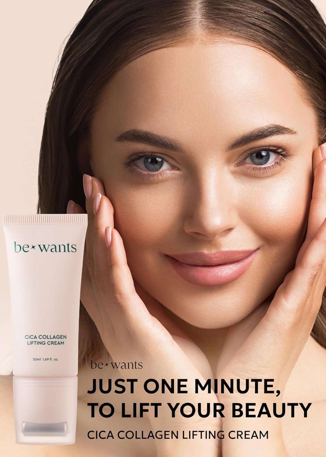 [K-Beauty] bewants Centella Asiantica Collagen Lifting Cream(1.7 fl oz), Roll-On Eye Serum Stick and Eye Cream