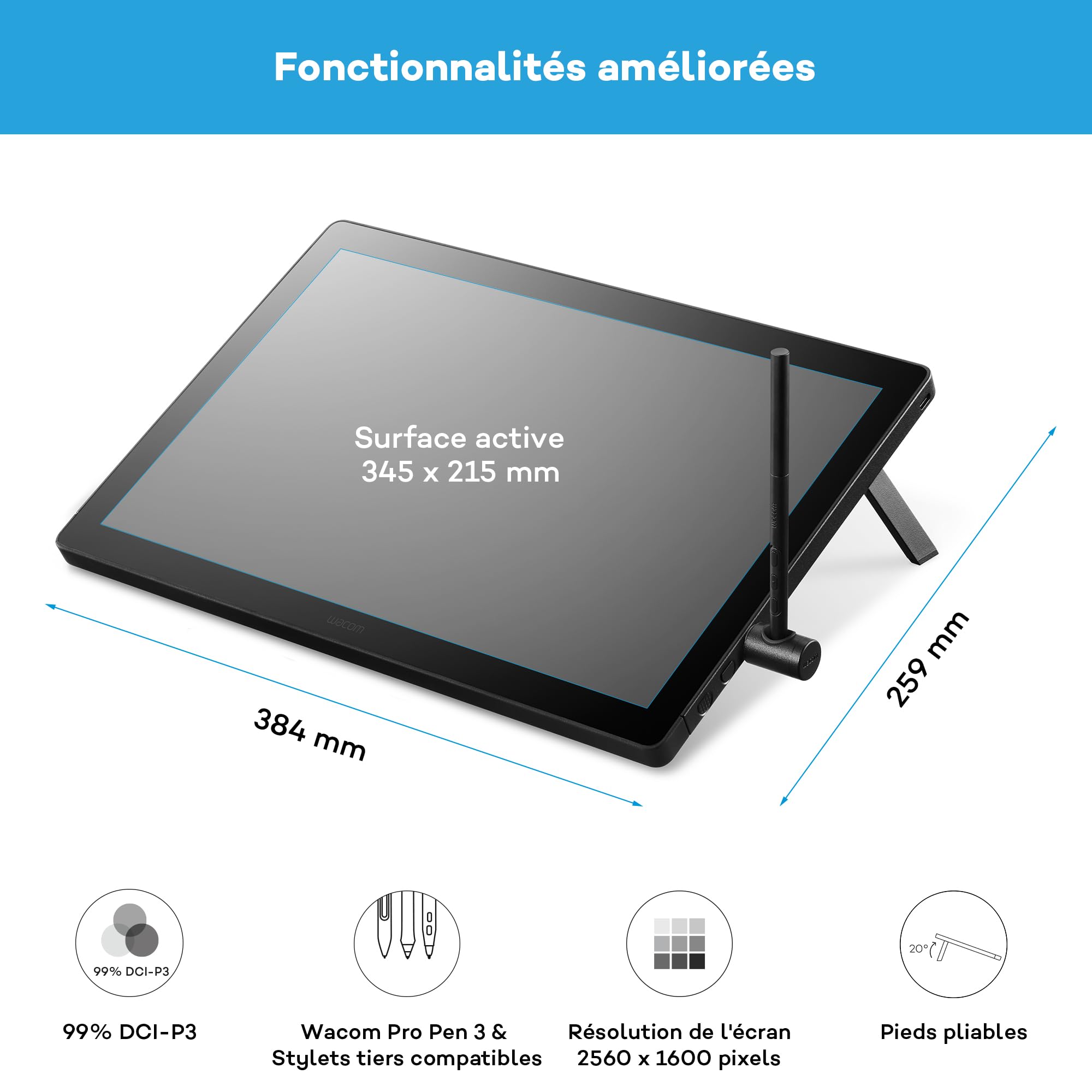 Wacom Cintiq 16 Édition 2025 Tablette Graphique avec Écran