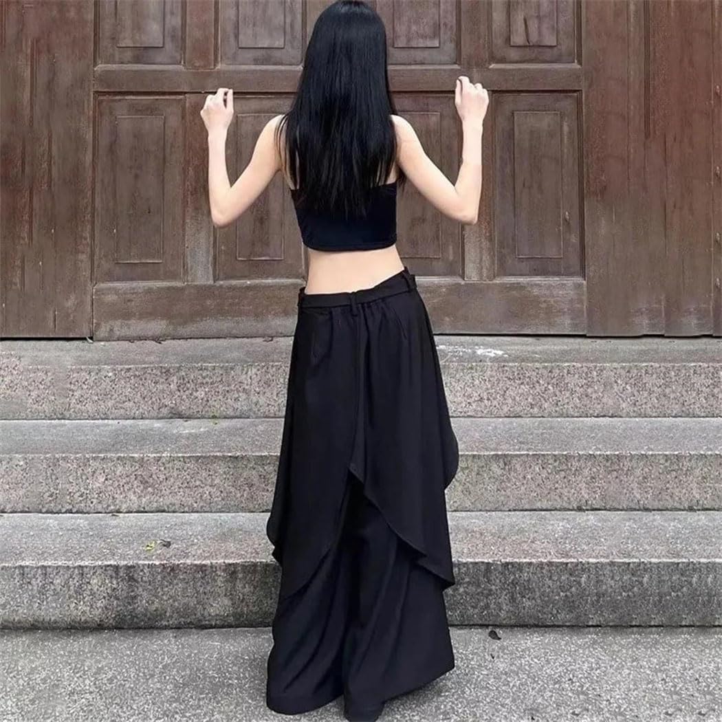 Women's Gothic Irregular Stitching Skirt Pants Japanese Samurai Style Unisex Valentines Pants