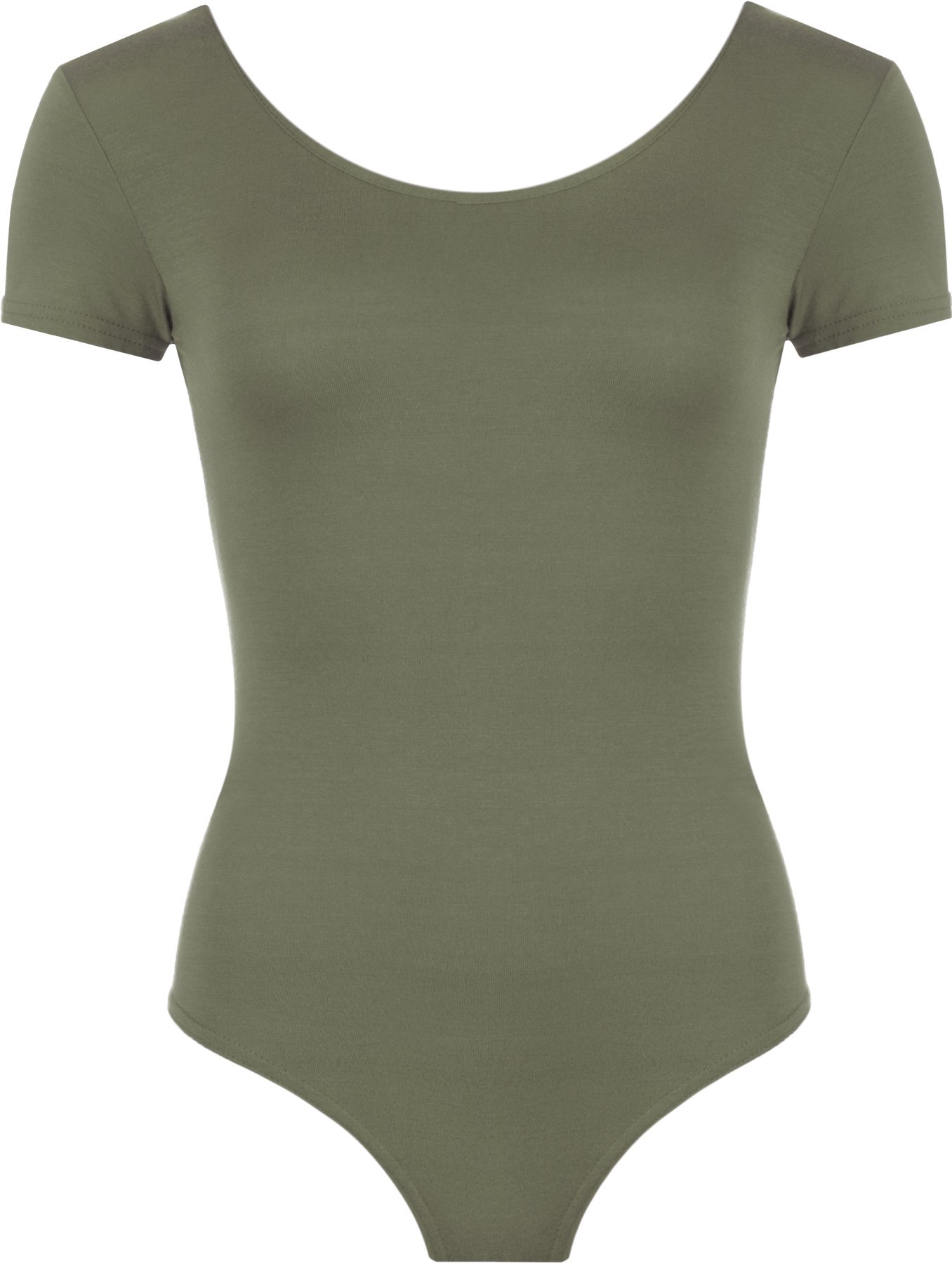 Wearall Women's Khaki Stretch Bodysuit Top Leotard - 8/10