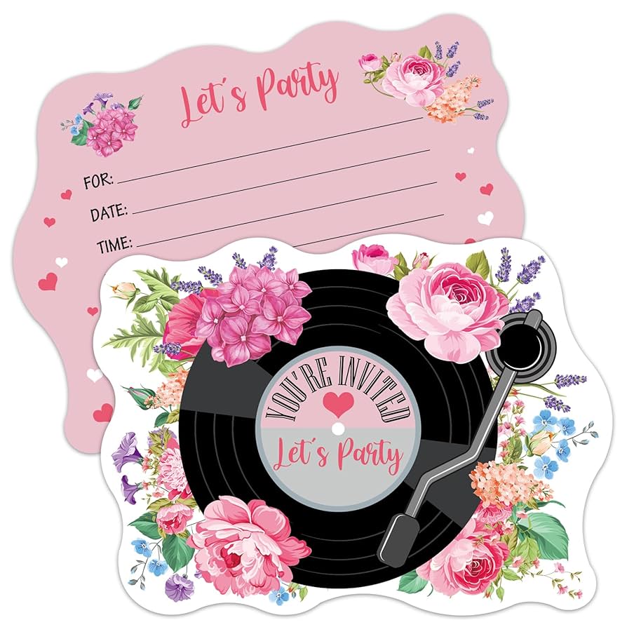 amazon-com-erhachaijia-20-pcs-pink-flowers-vinyl-records-shaped-fill-in-invitations-cards-with-envelopes-funny-music-party-birthday-bridal-shower-wedding-party-invites-for-teens-adults-music-lover-singer-fans for Free Printable 50 S Party Invitation Templates Free Amazon.com : ERHACHAIJIA 20 PCS Pink Flowers Vinyl Records Shaped Fill-In Invitations Cards With Envelopes, Funny Music Party Birthday Bridal Shower Wedding Party Invites For Teens Adults Music Lover Singer Fans : for Free Printable 50 S Party Invitation Templates Free