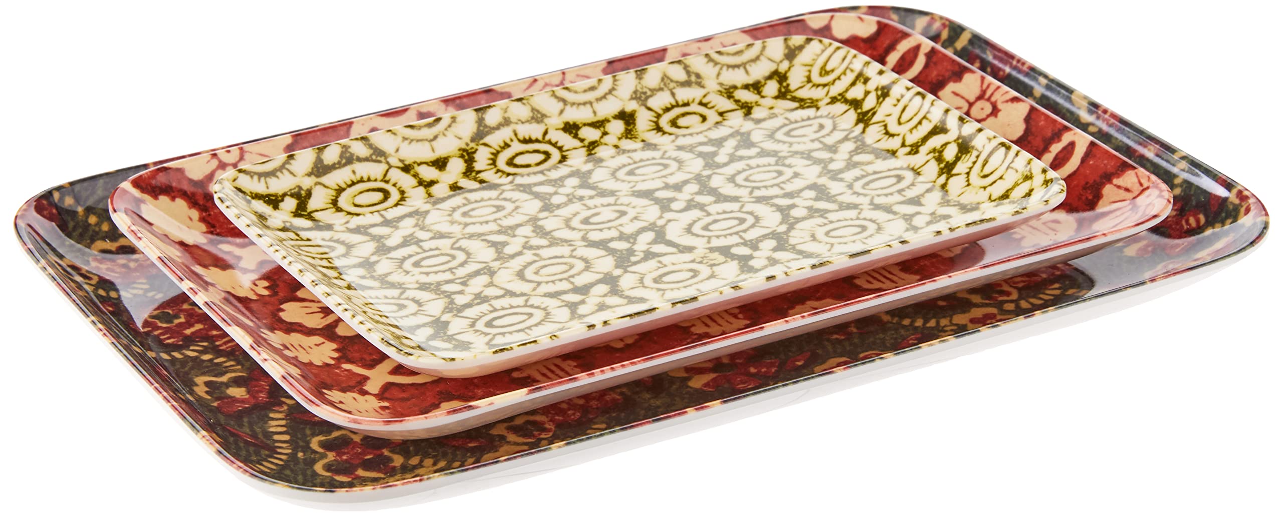 THOMAS PAUL Ex Libris, Asst. of 3 Melamine Tray Set, Multi