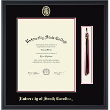 South Carolina Tassel & Cord Diploma Frame, 11 X 14, Obsidian