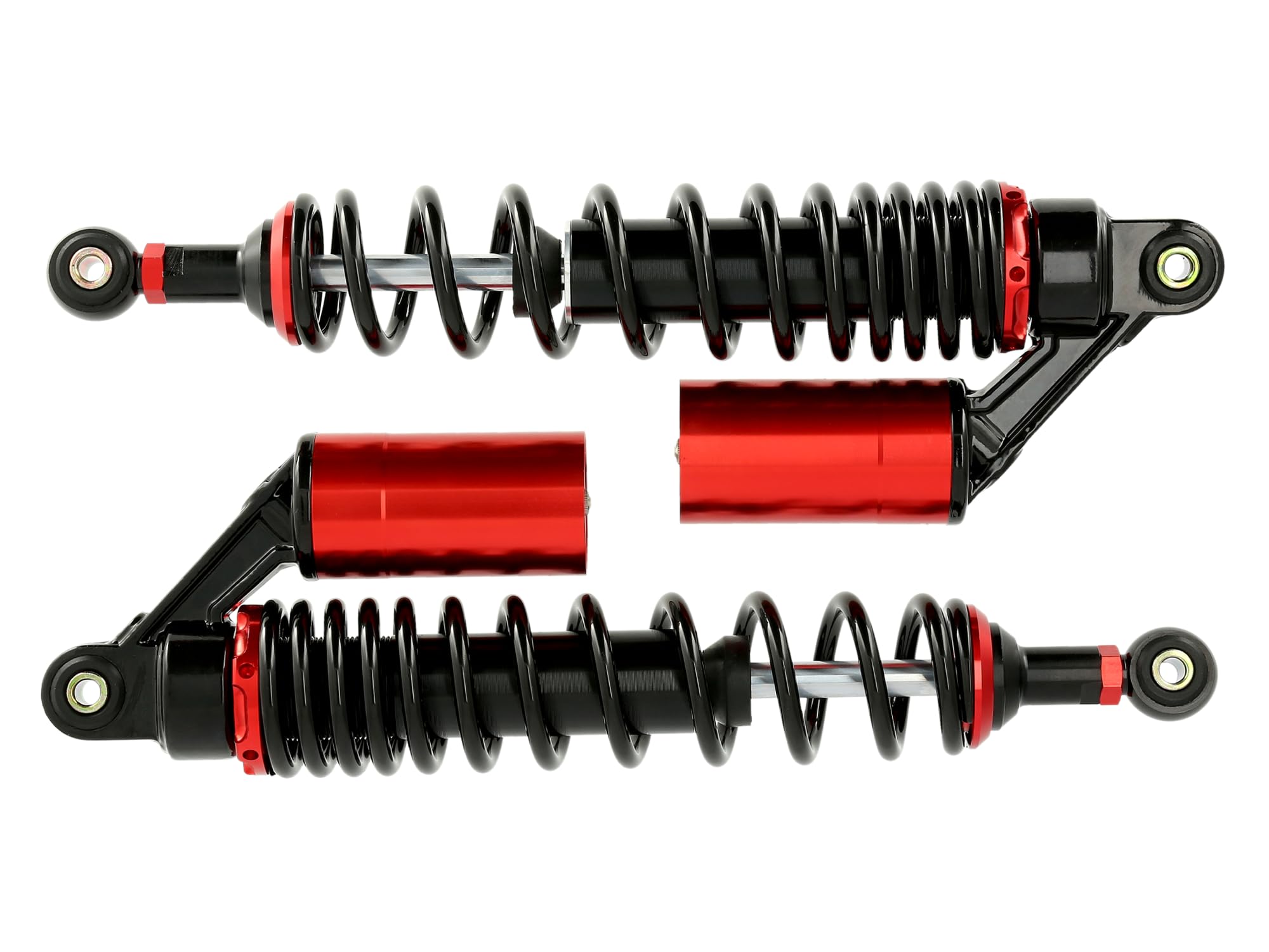 Set: Tuning-Federbeine 360mm, mit externen Ausgleichsbehälter, Schwarz/Ro