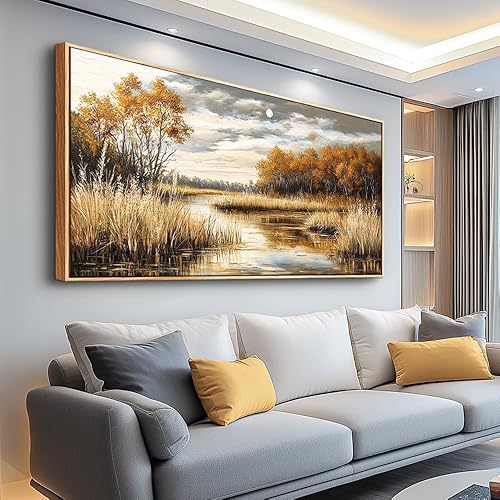 Miniatura 10 de QIYILEXWART Arte de Lienzo para Pared de Sala de Estar Decoración de Pared para Dormitorio Oficina Decoración de Pared Pintura de Paisaje de Cabaña