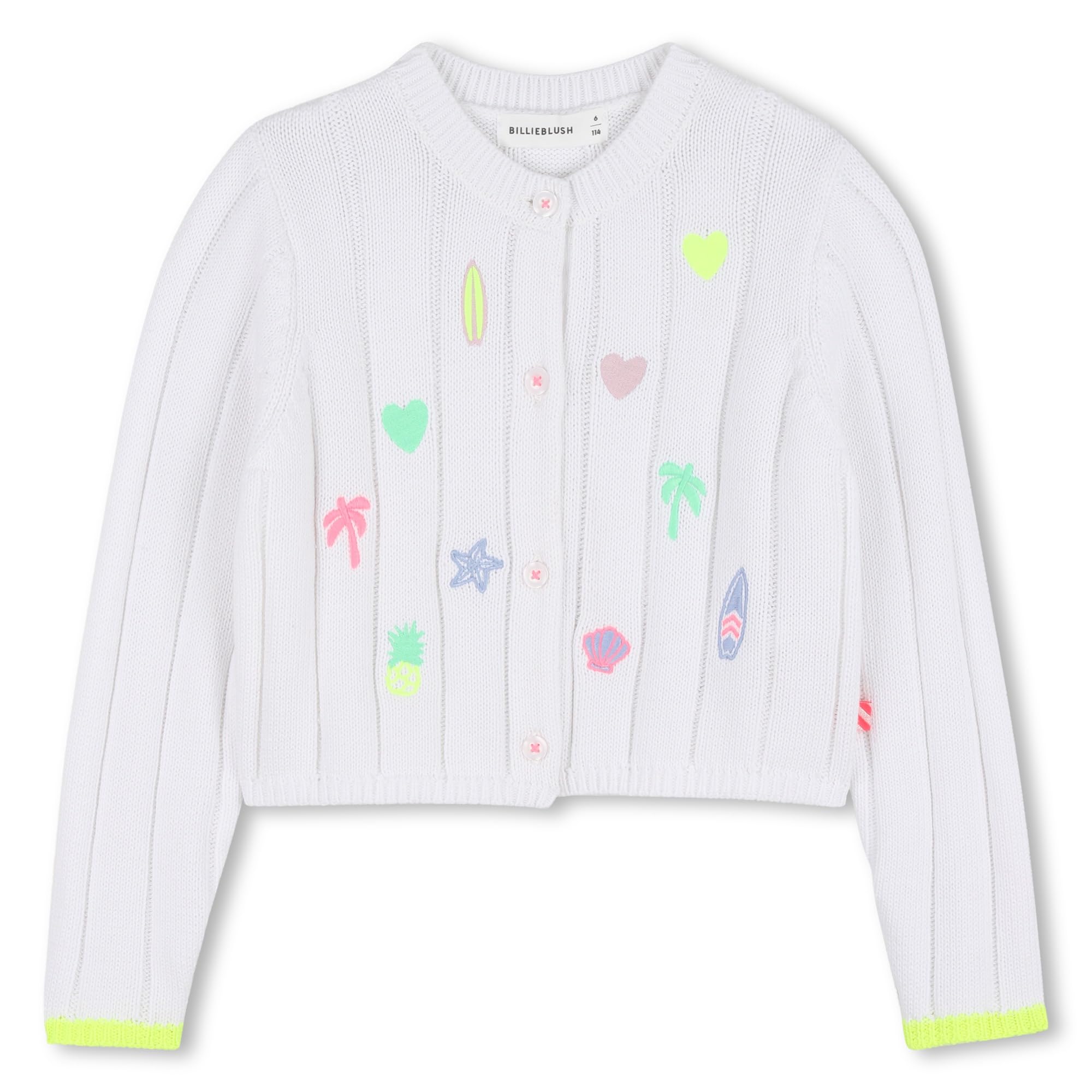 Billieblush Strickjacke für Mädchen, Weiß, 12 Jahre