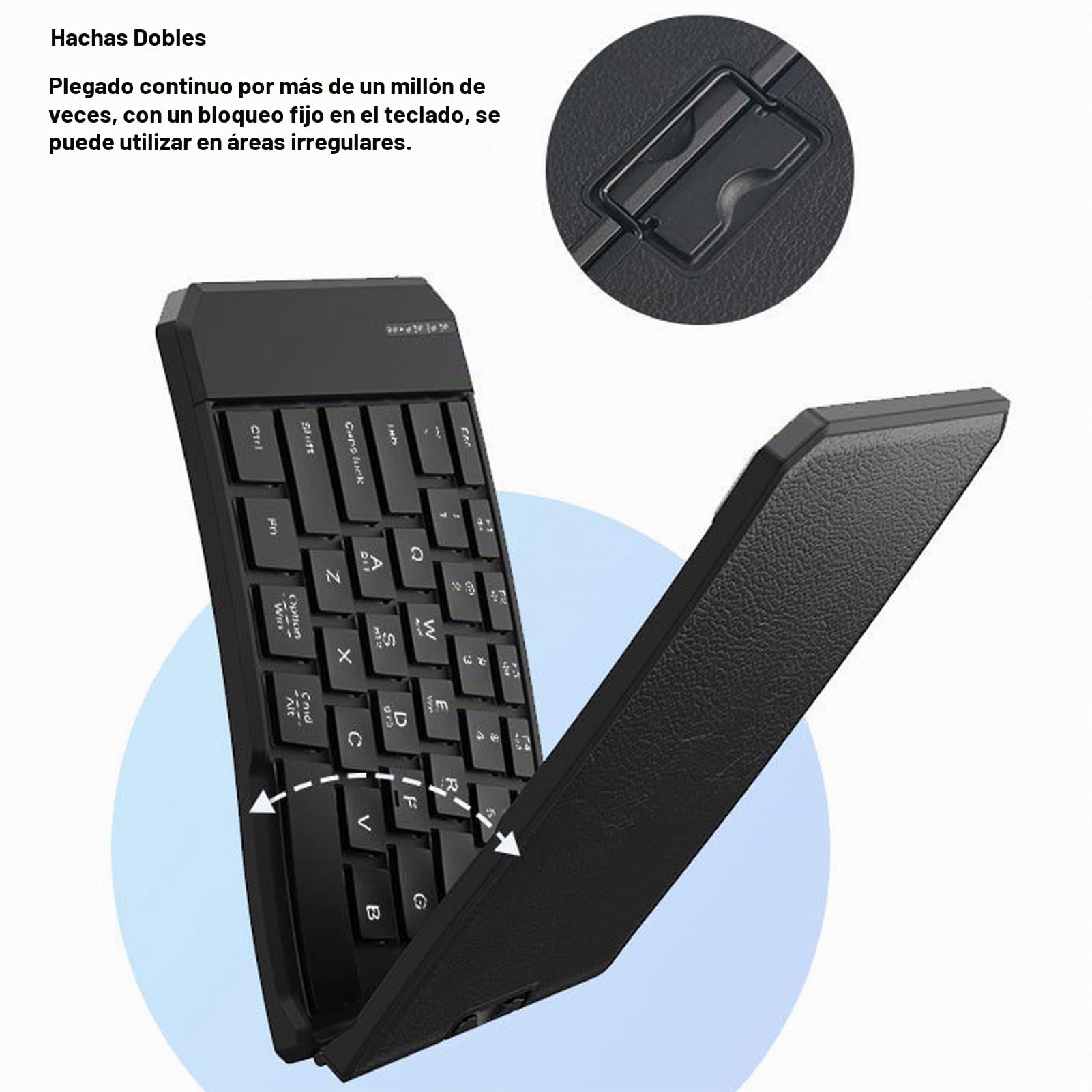 Tosuny Teclado Ergonómico Plegable, Teclado Ergonómico Dividido Bluetooth 5.0 Portable Inalámbrico con Teclas de Tijera Silenciosa, para Negocios de Viajes, Compatible con Laptop,