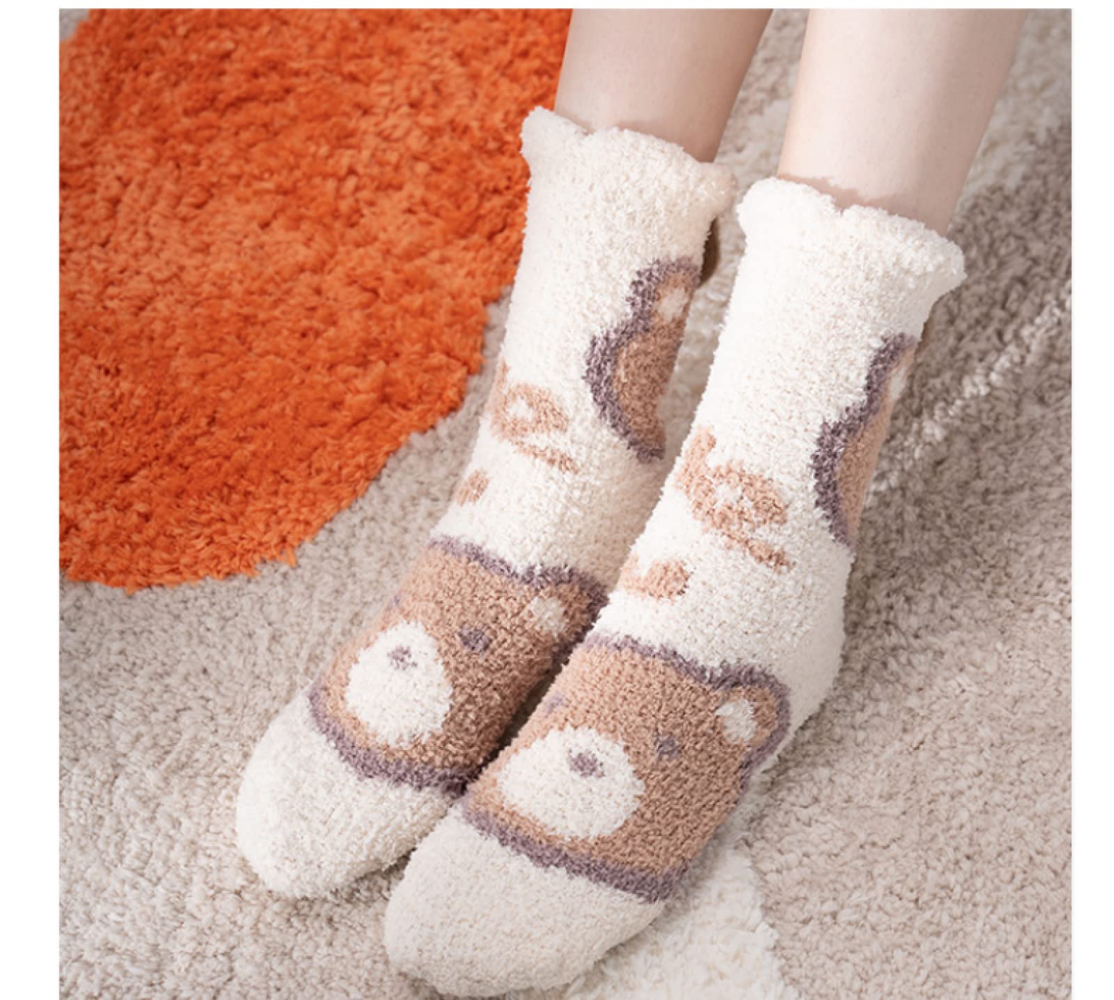 Chaussettes Chaussettes Running Socquettes Chaussettes En Molleton De Corail Femmes Automne Et Hiver Polaire Épaississement Plancher De La Maison Moyen Tube Confinement En Peluche Chaud Mignon Chausse