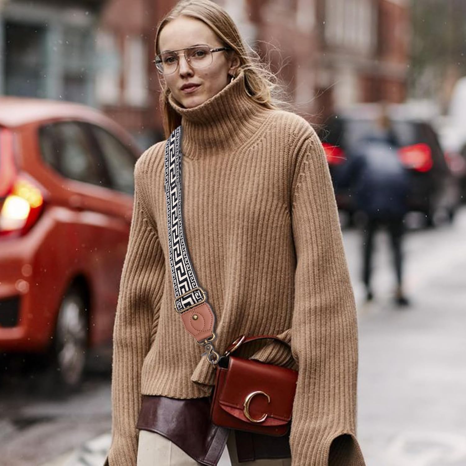 Purse Strap Replacement Crossbody Adjustable Bag Strap Retro Jacquard Embroidery Wide Shoulder Strap for Women Handbags - Image 5