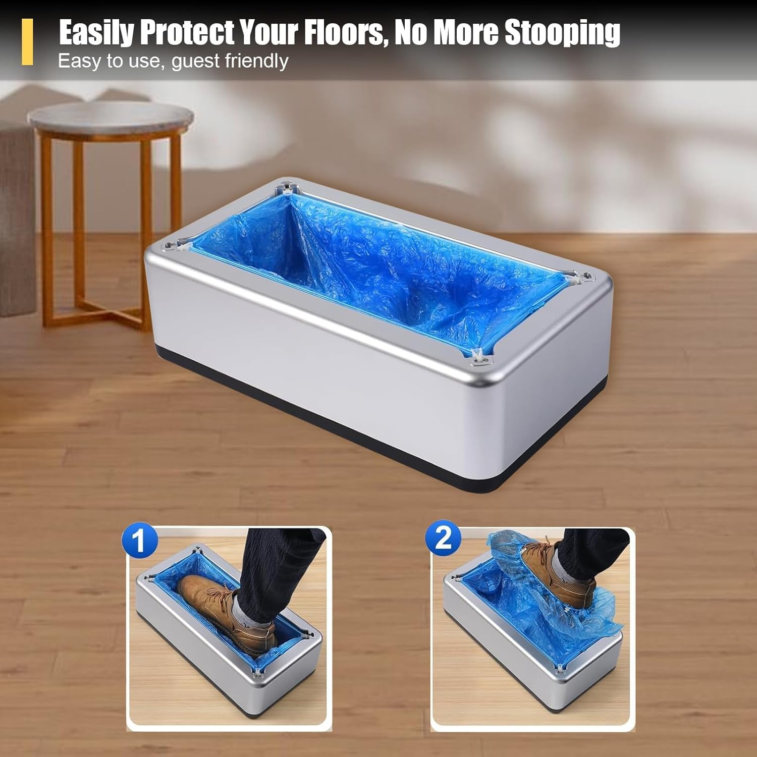 Distributore Automatico Copriscarpe Con Pedale – 40x21 Cm, 100 Copriscarpe Inclusi, Antiscivolo Per Casa, Ufficio, Ospedale E Museo