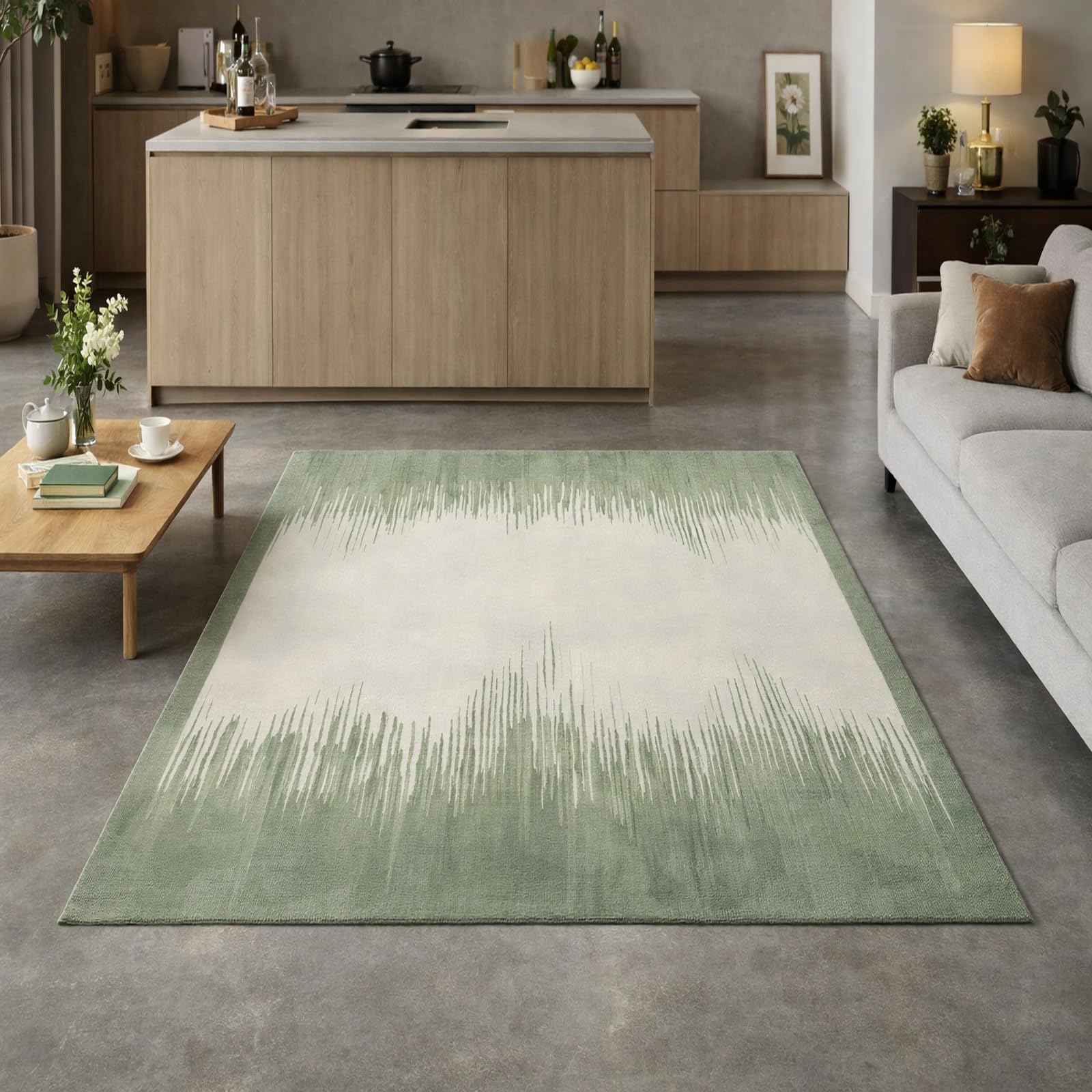 Alfombra lavable de pelo corto Rururug contra manchas en salón