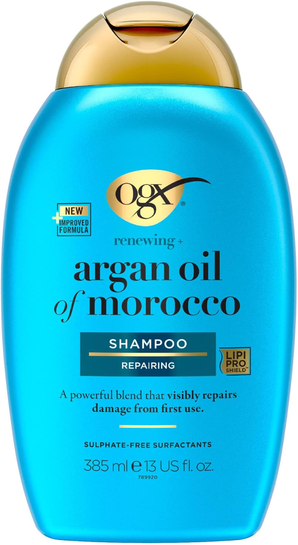 Argan Oil of Morocco Repairing Shampoo, Moisturises, Restores and Strengthens, for Dry and Damaged Hair, Sulfate Free Surfactants, 385ml, packaging may vary