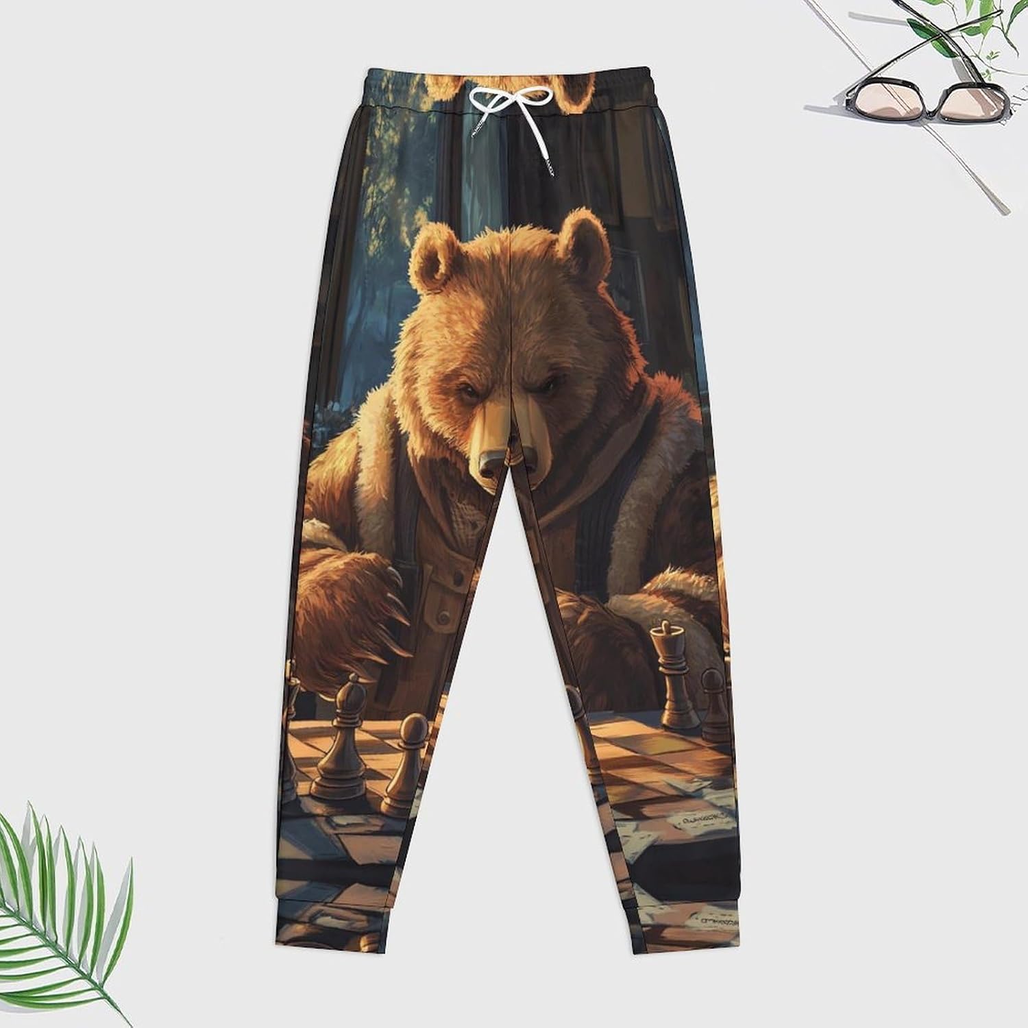 Bear Playing Chess Adult 2 Piece Tracksuits Hoodie Sweatshirt And Joggers Sweatpants Sweat Suit Outfits