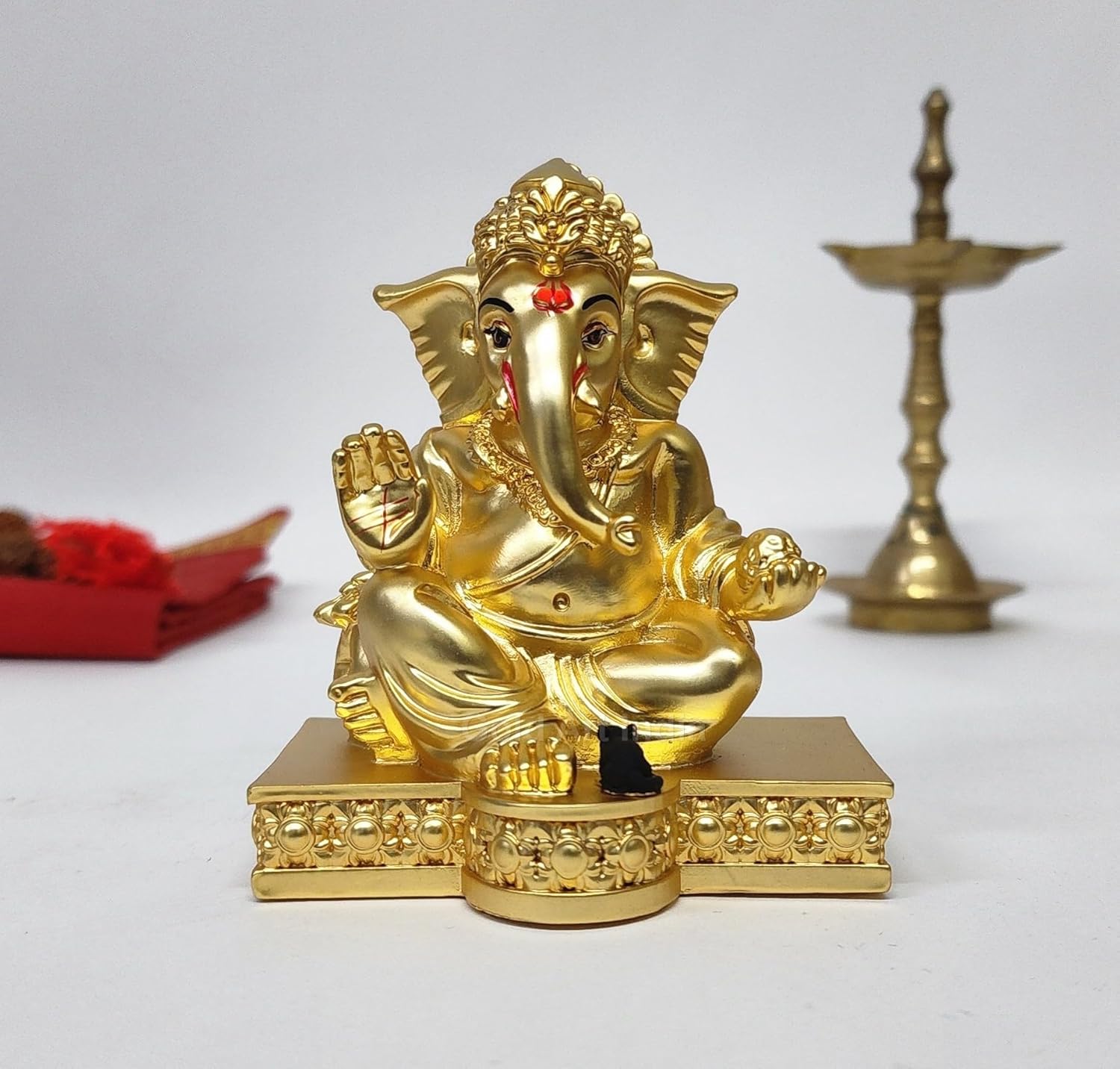Perzik Ivoor Afwerking Ganesha Idool Auto Dashboard IdoolGanesha Murti Ganpati Idool Voor Woondecoratie Puja Heer Ganesh Beeld Cadeau Voor Bureau Kantoor Puja Kamer kopen vanaf een prijs van 48