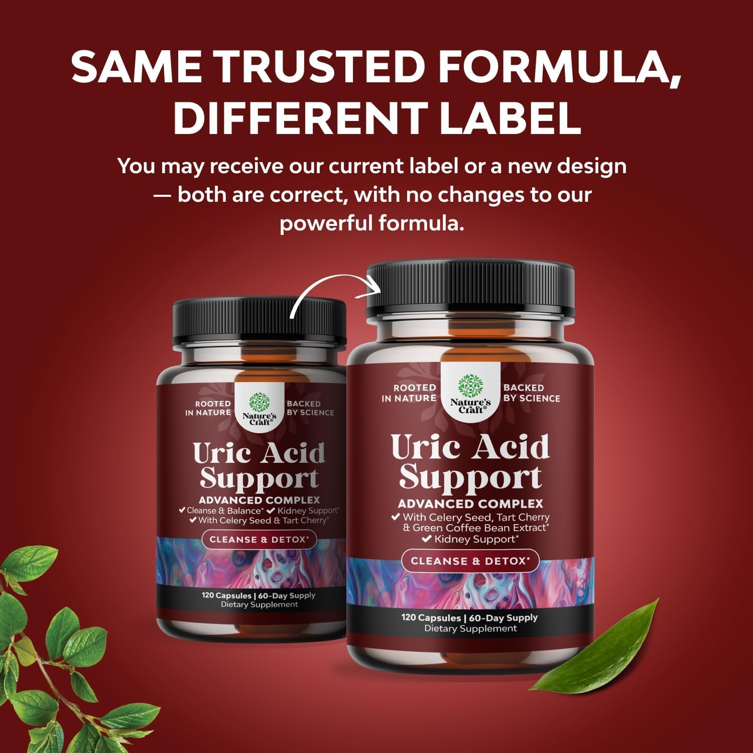 Uric Acid Cleanse Support with Green Coffee Beans Extract - 120 Capsules — Amazon image 2