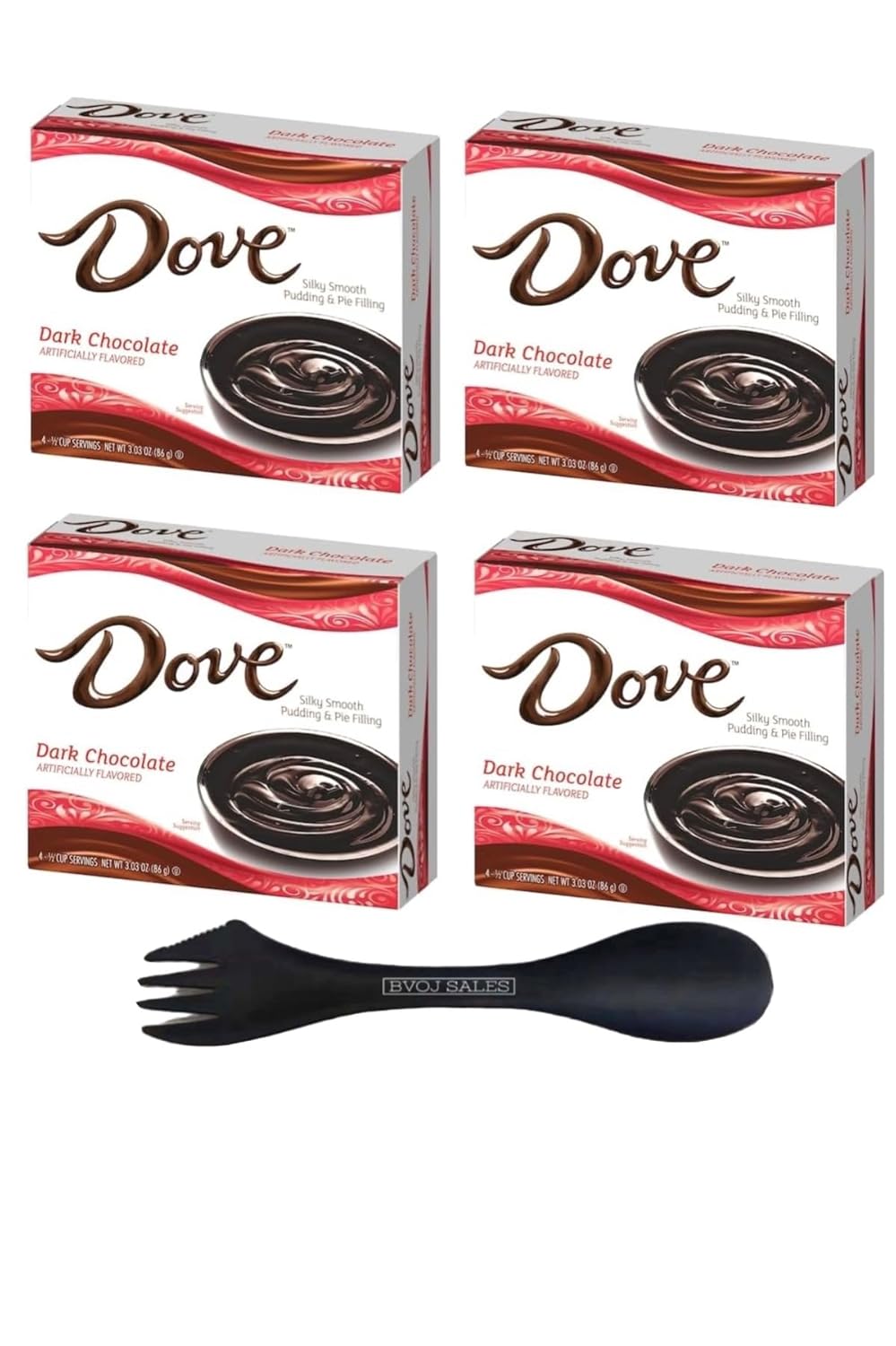 Dove Pudding Mix, 3.34 oz. Box (4 Pack), Rich Indulgent