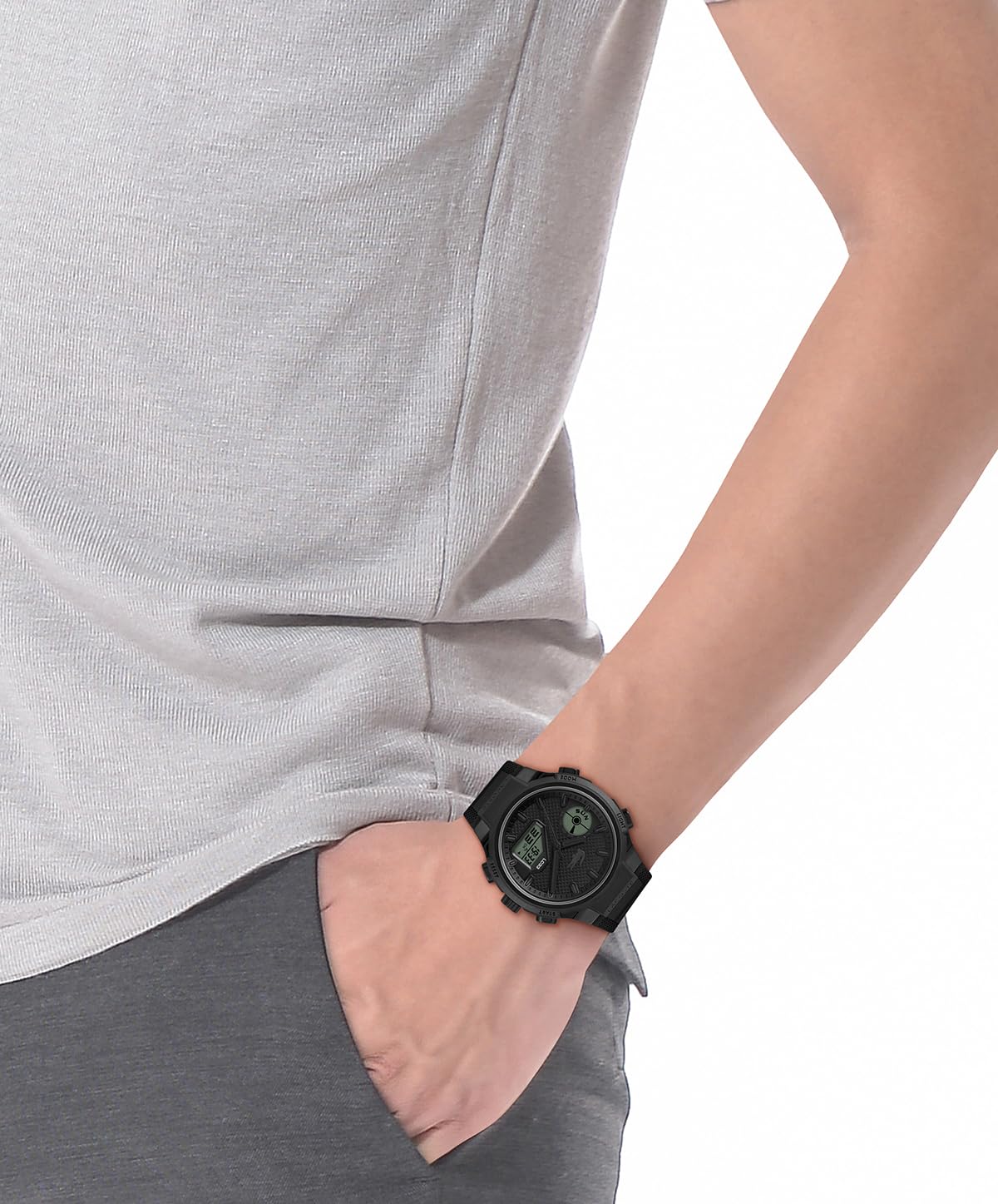 Lacoste Orologio Quarzo Multifunzione Analogico-Digitale da Uomo Collezione LC33 con Cinturino in Silicone Nero - 2011447