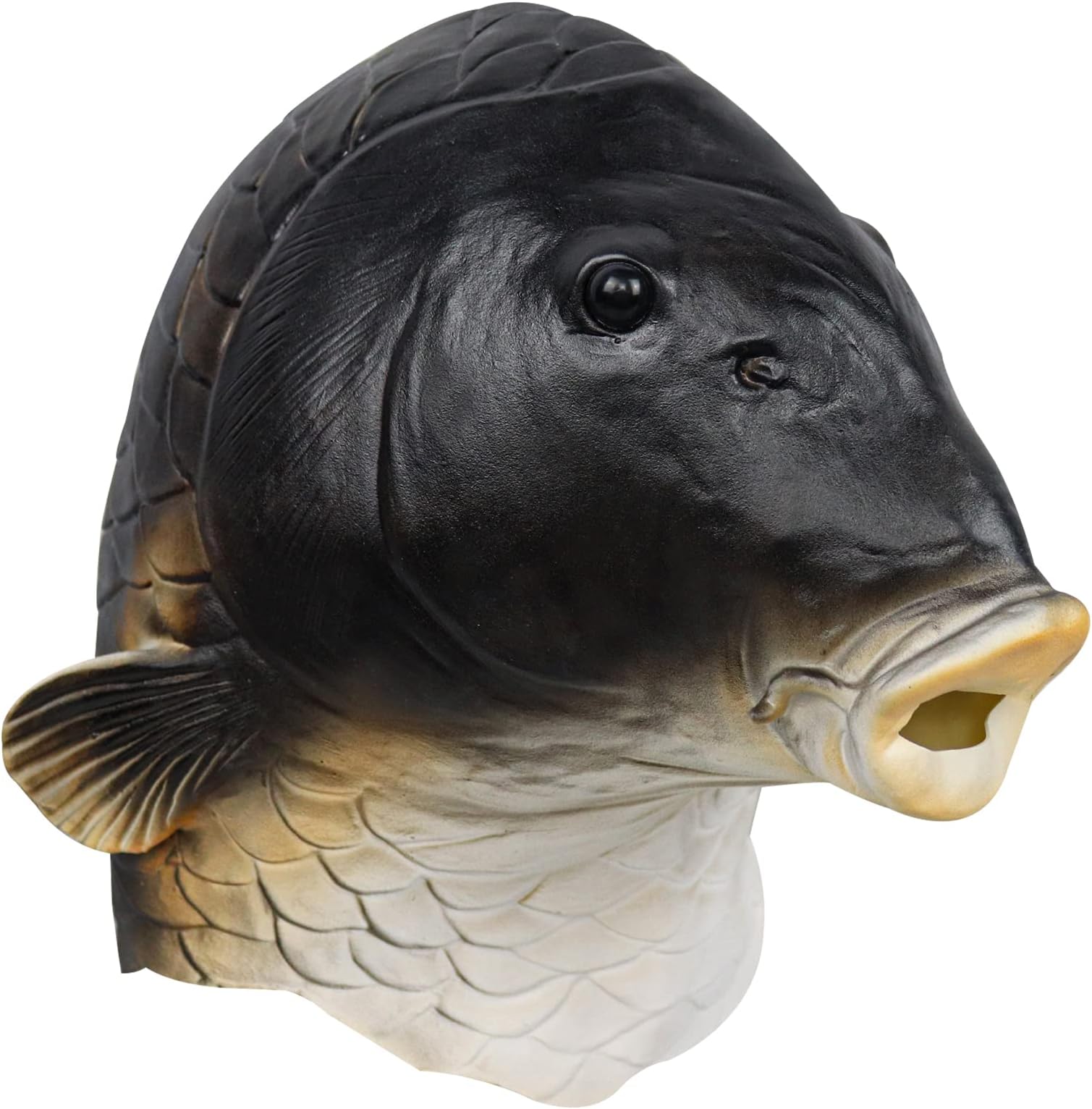 SINSEN Halloween Fish Mask Costume Animal Realistic Fish Head Latex Headgear Funny Cosplay Props for Adult Men Women