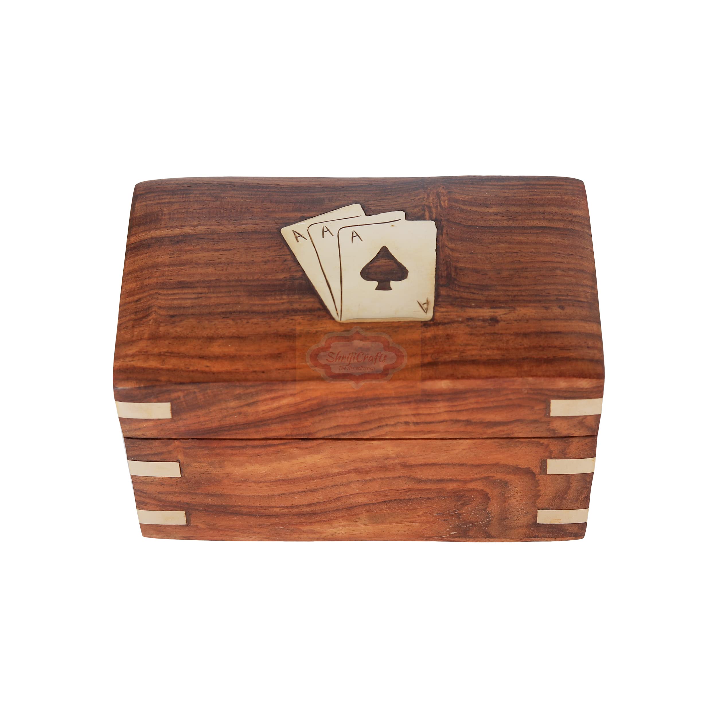 Shriji Crafts Playing Cards Set of 2 in Handmade Wooden Storage Box Case Holder/Playing Card Case Holder for Playing Cards Handmade Wooden Brown Decorative Storage Box, 2 Deck Free Cards (B0CJ367KTB) Amazon Price History, Amazon Price Tracker