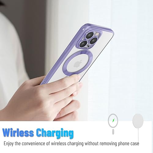 Miniatura 4 de Yetagso Funda magnética para iPhone 14 Pro Max, funda delgada galvanizada transparente para iPhone 14 Pro Max con protección de cámara, a prueba de