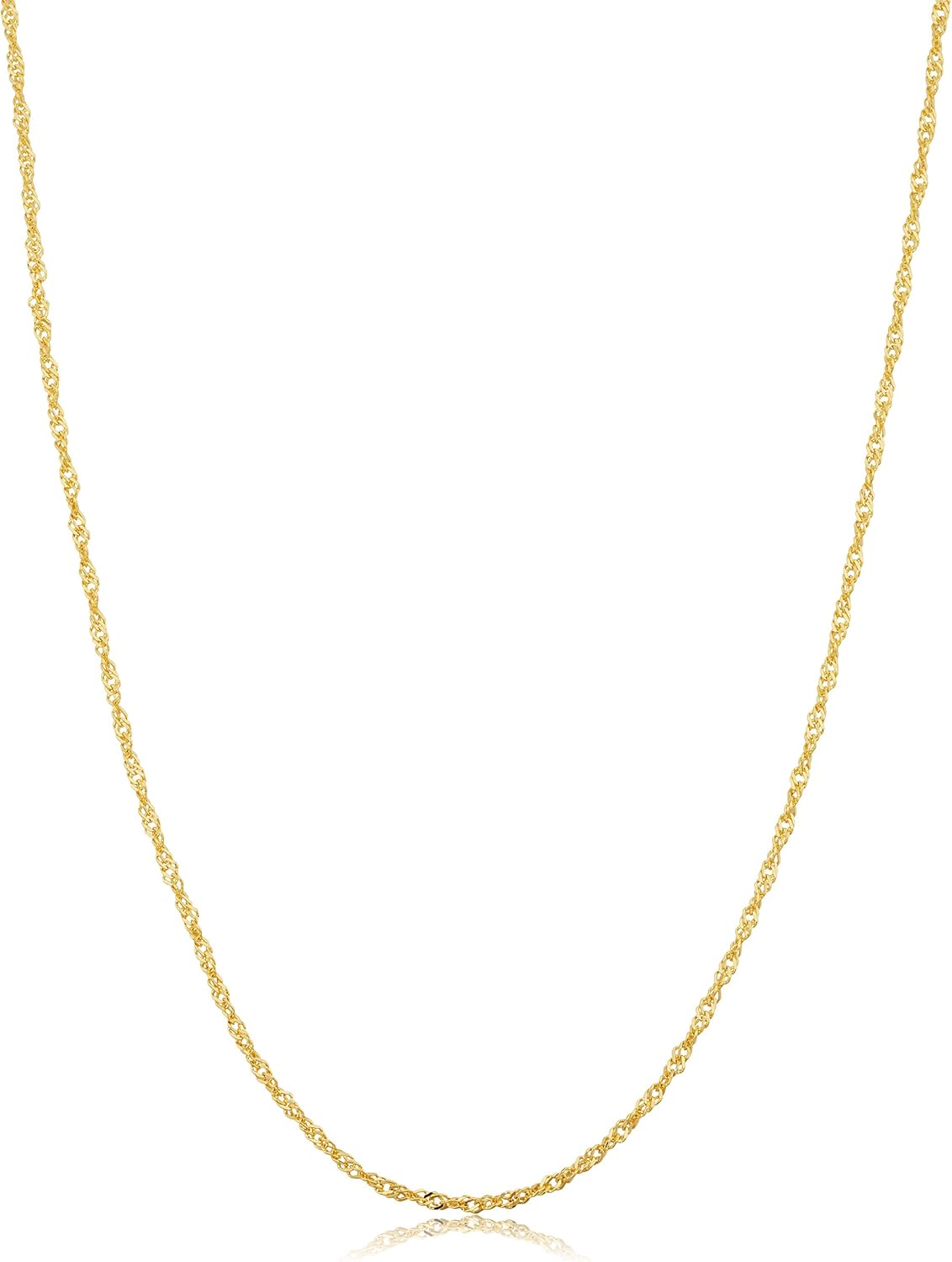 Kooljewelry 14k Yellow Gold Filled Or White Gold Filled Singapore Chain Necklace For Women And Men (1mm, 1.4mm, 1.7mm or 2mm - sizes from 14 to 30 inch long)