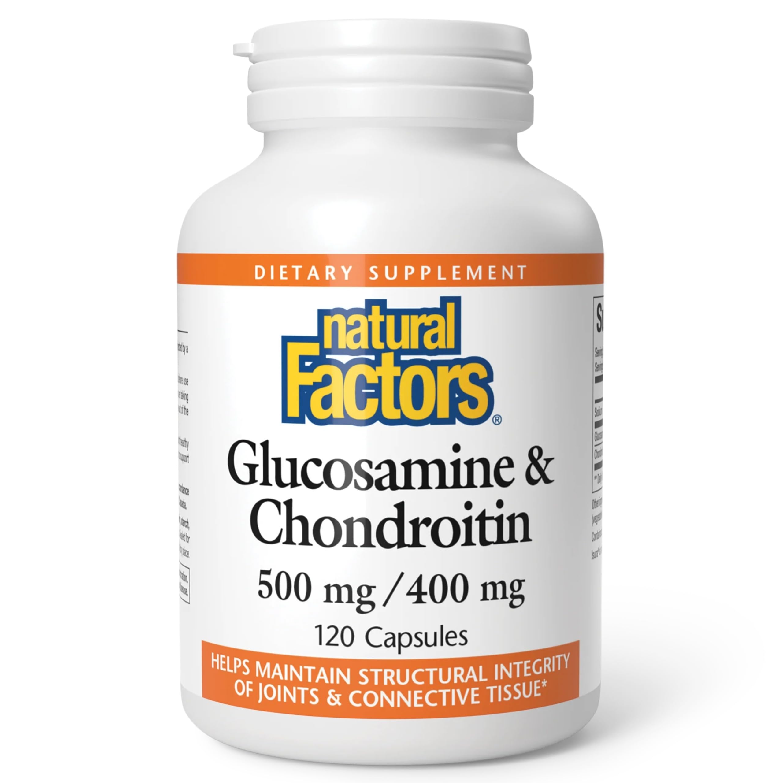 Natural Factors, Glucosamine & Chondroitin, Supports Healthy Joints and Connective Tissue, 120 Capsules